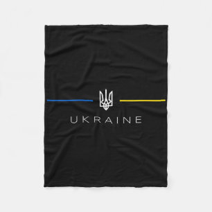 Ukrainian Tryzub Ukraine Flag - Ukraine Trident Fleece Blanket