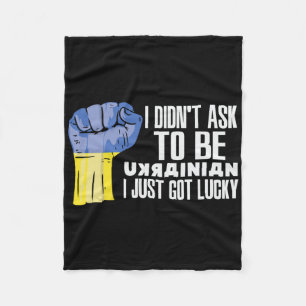 Ukrainian Ukraine Flag Grown Ukrainian Roots Patri Fleece Blanket