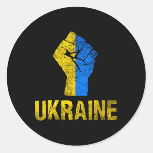 Ukrainian Ukraine Flag Vintage Ukraine Flag Classic Round Sticker