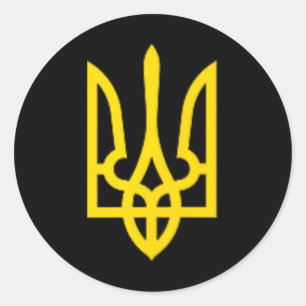 Ukrainian Ukraine Trident Zelensky Golden Trident Classic Round Sticker