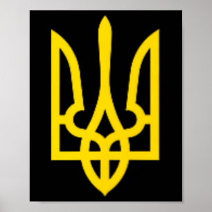 Ukrainian Ukraine Trident Zelensky Golden Trident Poster