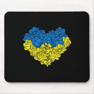 Ukrainian Ukrainian Ukrainian Flag Flower Heart Mouse Mat