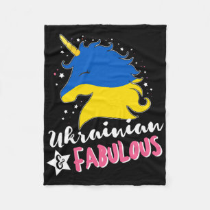 Ukrainian Unicorn Ukraine Flag Fleece Blanket