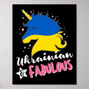 Ukrainian Unicorn Ukraine Flag Poster