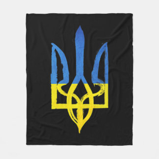 Ukrainian vintage trident the pocket heart support fleece blanket
