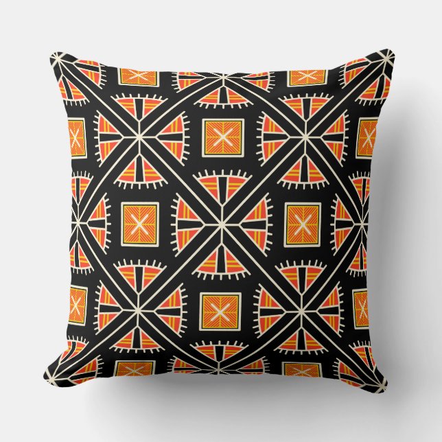 Ukrainian Volyhnian Spring Pattern Throw Pillow (Front)