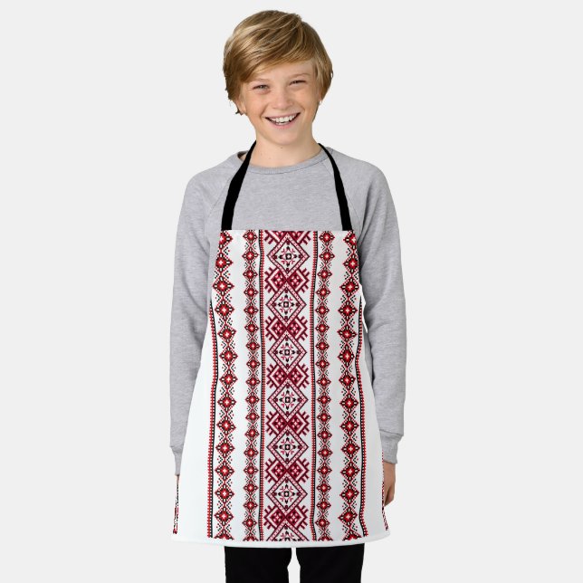Ukrainian Vyshyvanka Embroidery Apron (Worn)