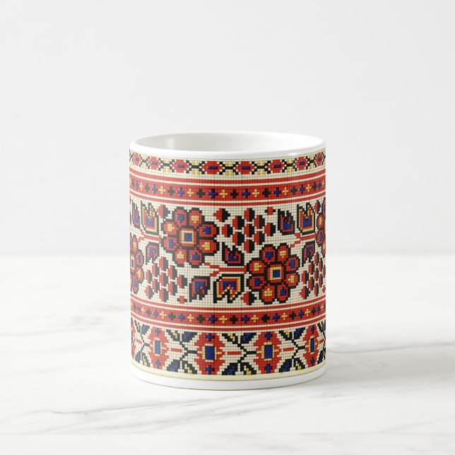 Ukrainian Vyshyvanka Embroidery Flowers Lviv Mug (Center)