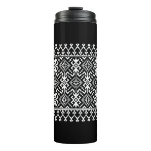 Ukrainian Vyshyvanka: Ethnic Ornament Fusion Thermal Tumbler