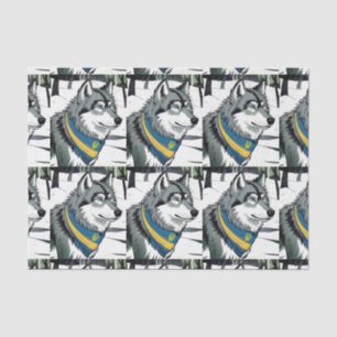 Ukrainian Wolf Symbol, Strong, Proud Ukraine Art  Tissue Paper