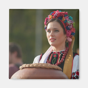 Ukrainian Woman Bread and Salt Magnet