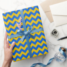 Ukrainian Wrapping Paper | Blue Chevron Gift Wrap