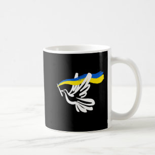 Ukrainian Yellow Blue Flag With White Dove Support Coffee Mug