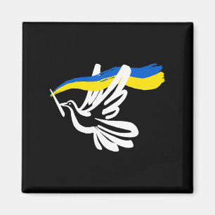 Ukrainian Yellow Blue Flag With White Dove Support Magnet