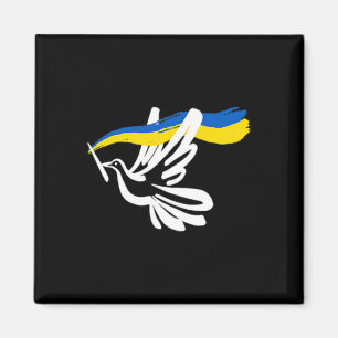 Ukrainian Yellow Blue Flag With White Dove Support Magnet