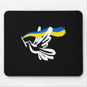 Ukrainian Yellow Blue Flag With White Dove Support Mouse Mat