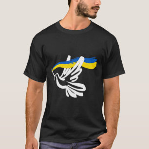 Ukrainian Yellow Blue Flag With White Dove Support T-Shirt