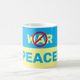 Ukranian flag with make peace not war! coffee mug