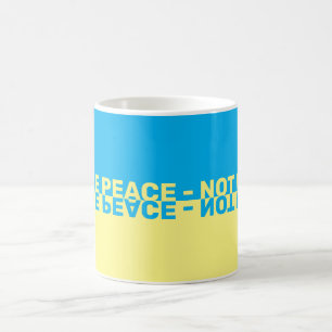 Ukranian flag with make peace not war! coffee mug