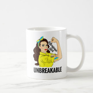 UKRANIAN GIRL UNBREAKABLE BLUE YELLOW COFFEE MUG