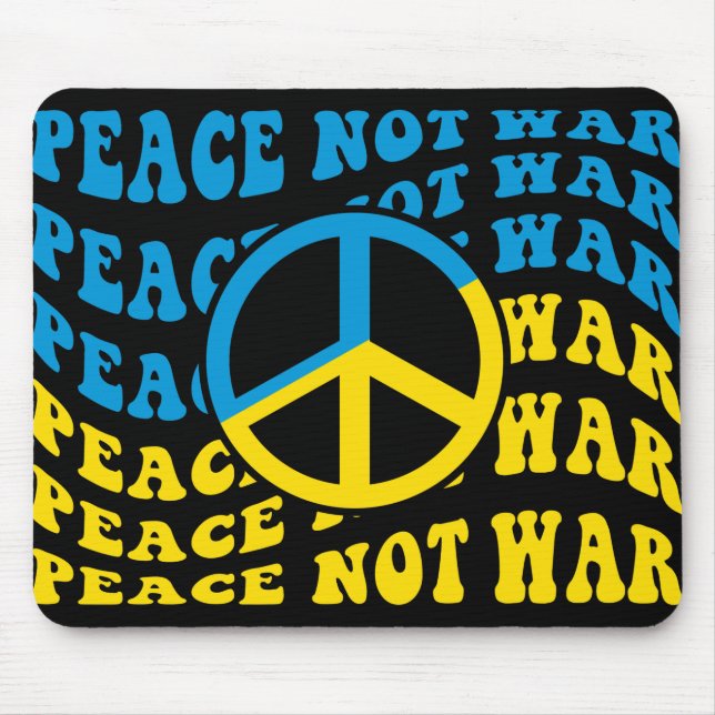 UKRANIAN PEACE NOT WAR PEACE SIGN MOUSE MAT (Front)