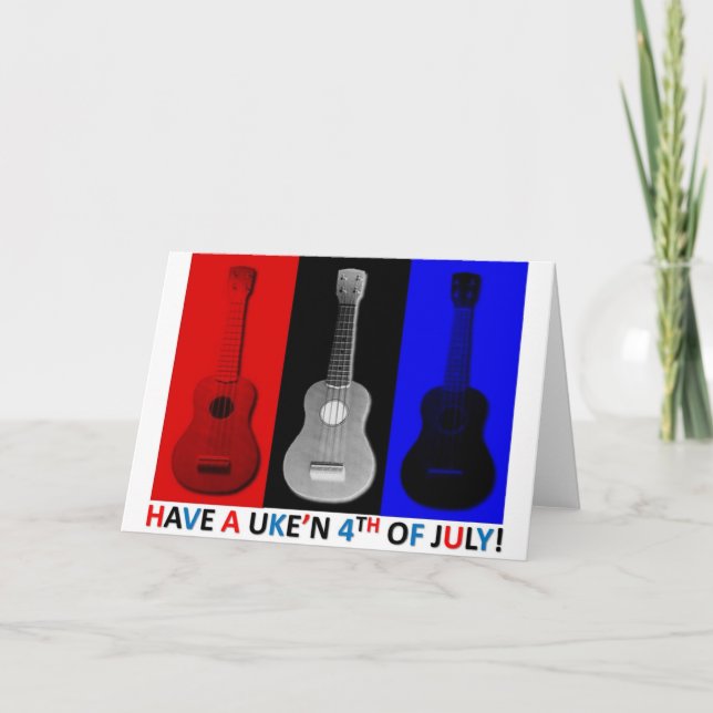 Ukulele 4th of July Card (Front)