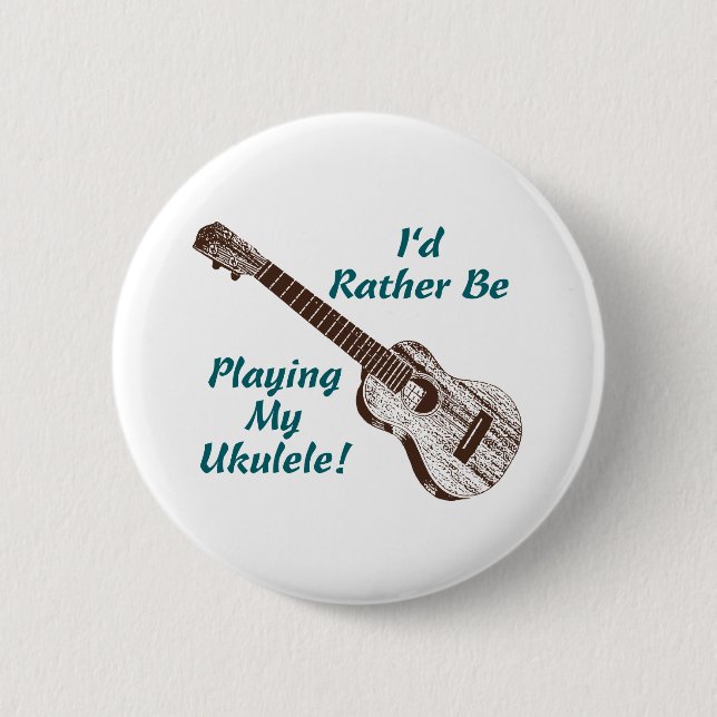 Ukulele 6 Cm Round Badge (Front)