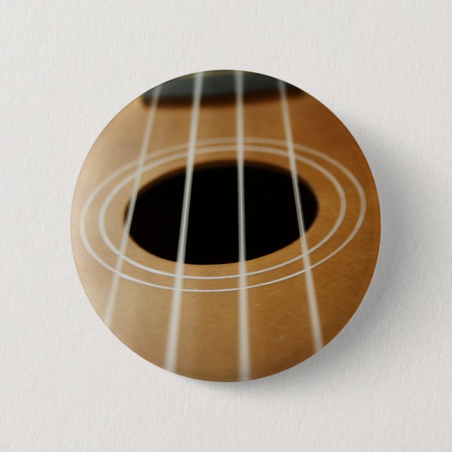Ukulele 6 Cm Round Badge (Front)