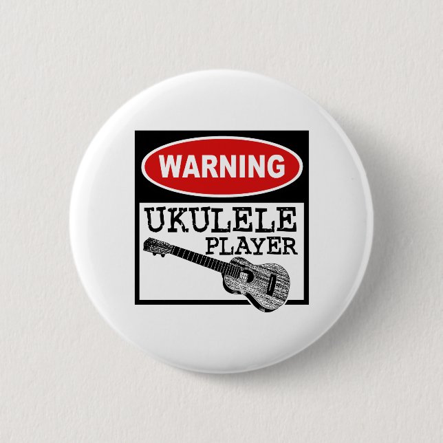 Ukulele 6 Cm Round Badge (Front)