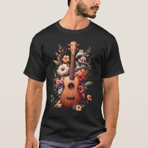Ukulele  Aesthetic Floral Ukulelist Ukulele T-Shirt
