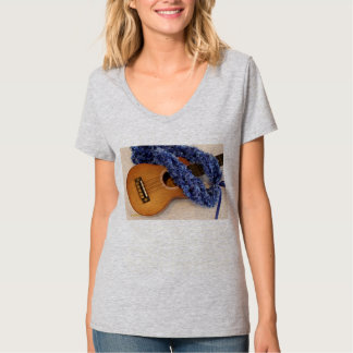 Ukulele and Blue Lei T-Shirt