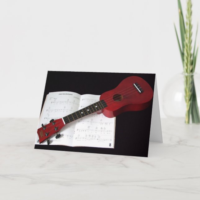 Ukulele and Songbook Holiday Card (Front)