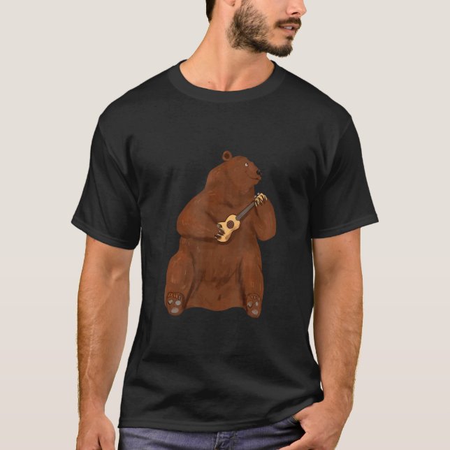 Ukulele Bear Player Guitar Hawaii Music  Uke Ukule T-Shirt (Front)