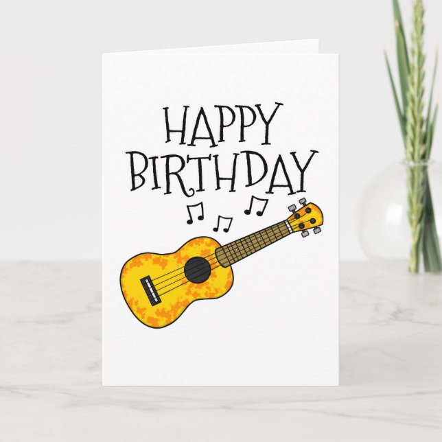 Ukulele Birthday Card Uke Player Musician (Front)
