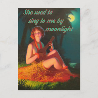 Ukulele by Moonlight Postcard