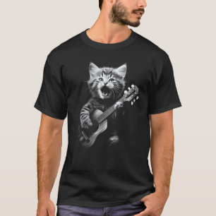 Ukulele Cat - Cute Cat Playing 6 Strings Guitar Gu T-Shirt