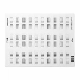 Ukulele Chord Chart 4-Fret Black Template Stickers