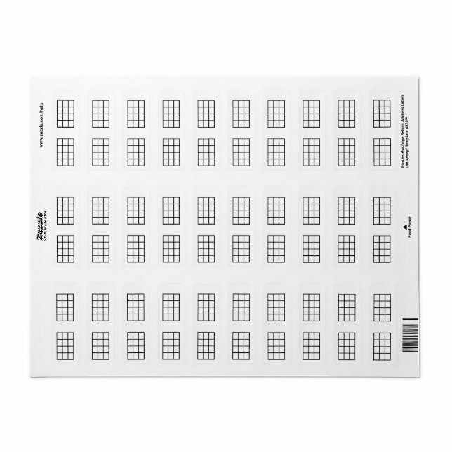 Ukulele Chord Chart 4-Fret Black Template Stickers (Full Sheet)