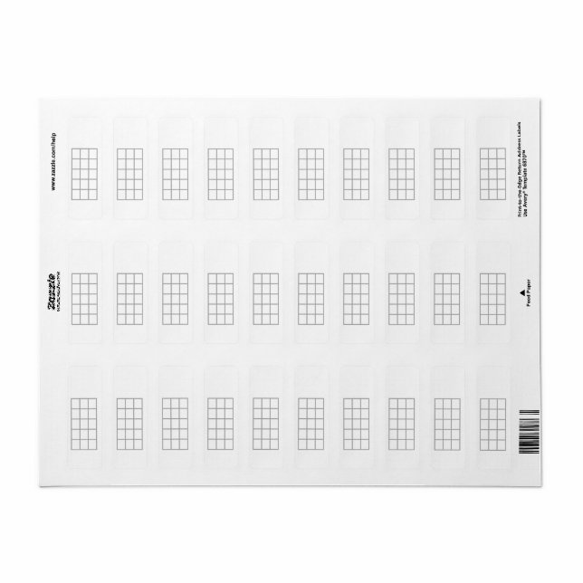Ukulele Chord Chart 5-Fret Grey Template Stickers (Full Sheet)