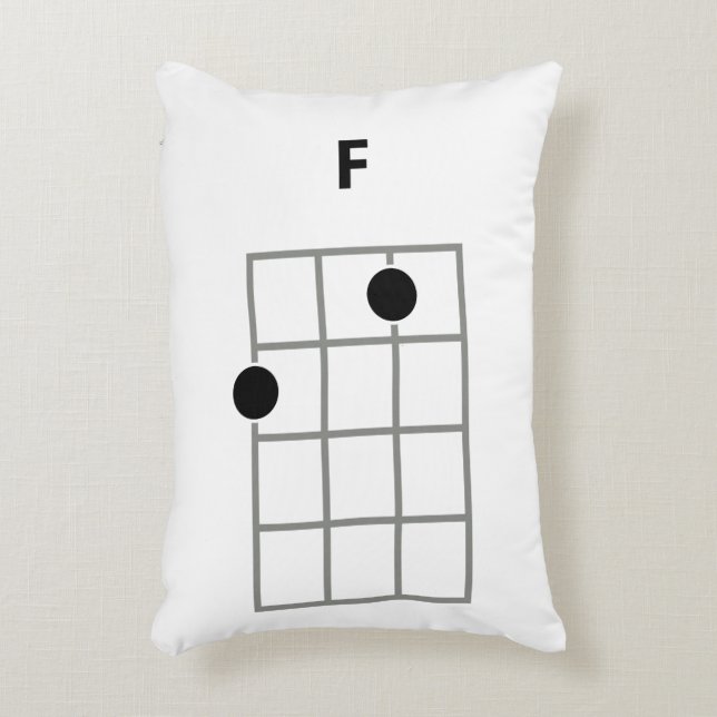 Ukulele Chord Diagram Throw Pillow | F & Fm (Front(Vertical))
