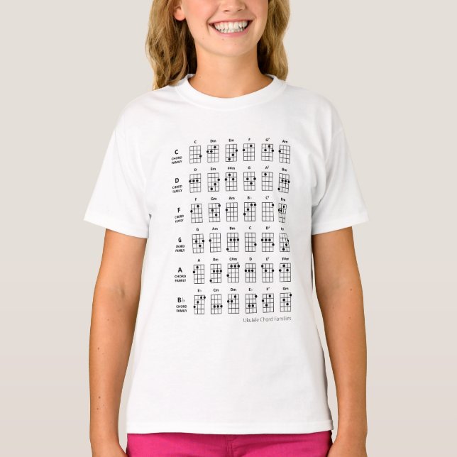 Ukulele Chord Families | Uke Reference Chart T-Shirt (Front)