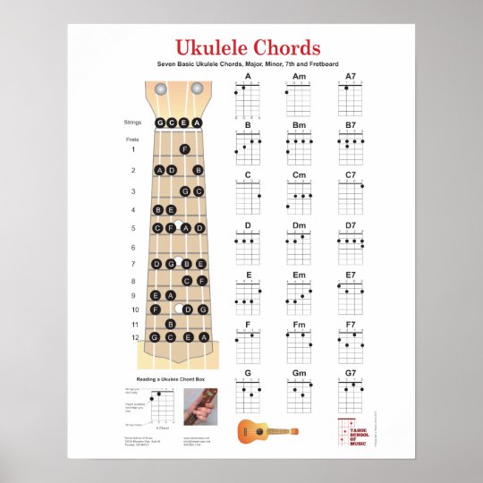 ukulele-chords-finger-charts-fretboard-with-notes-poster-zazzle-co-uk