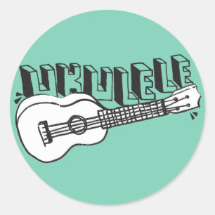 Ukulele Classic Round Sticker
