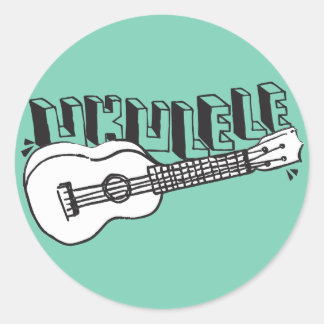 Ukulele Classic Round Sticker