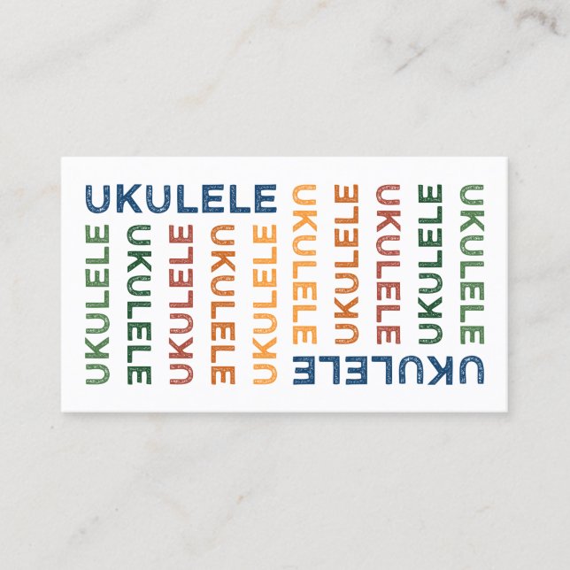 Ukulele Colourful Business Card (Front)