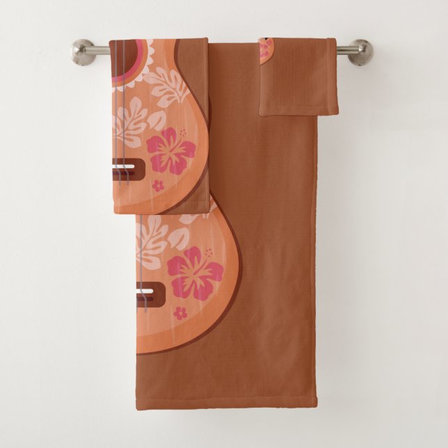 Ukulele custom monogram towel set (Insitu)
