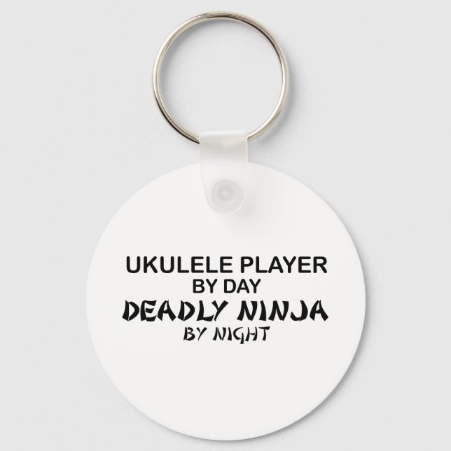 Ukulele Deadly Ninja by Night Key Ring (Front)
