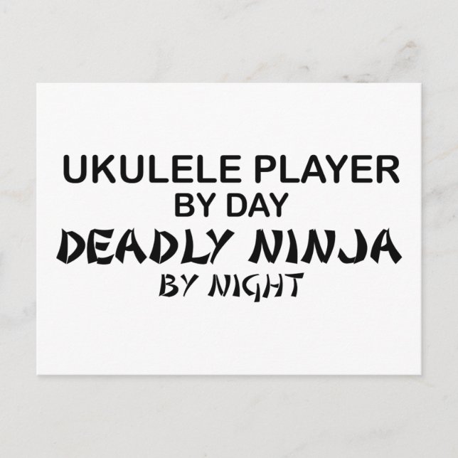 Ukulele Deadly Ninja by Night Postcard (Front)