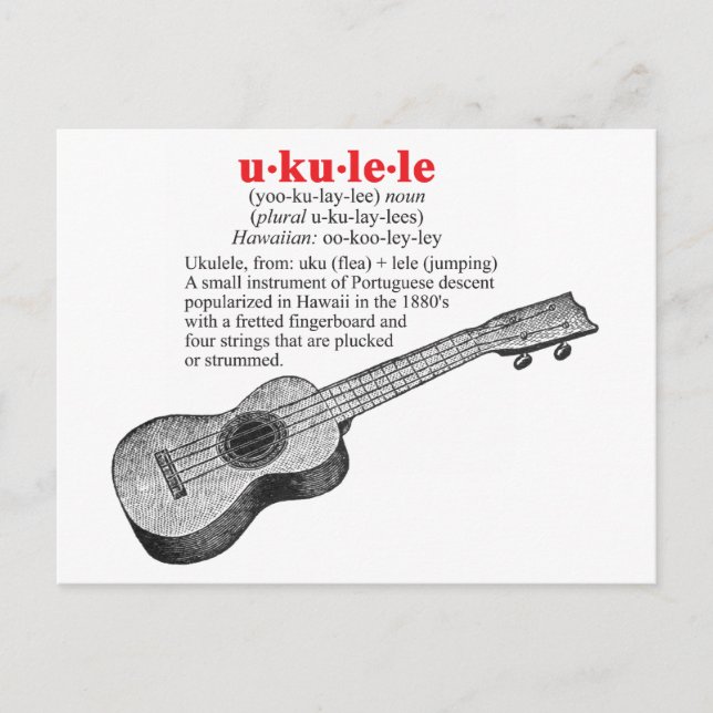Ukulele Definition Postcard (Front)