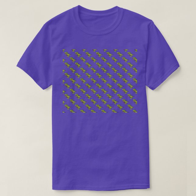 Ukulele Dino Pattern T-Shirt (Design Front)